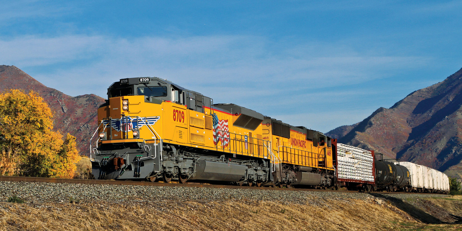Freight train with cargo containers